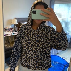 Cheetah cropped hoodie